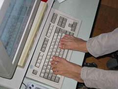 Tim on the keyboard